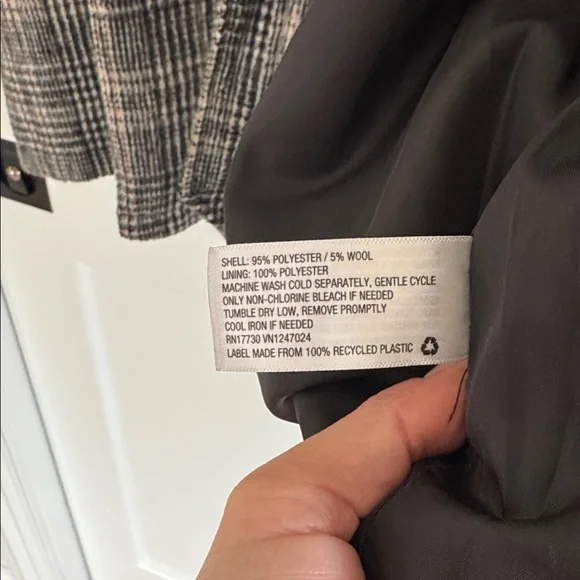 NWOT a new day Black and White Plaid Blazer XL - Picture 5 of 5